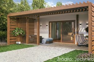 Tiny house Klasyczna biel jest niezwykle eleganckim kolorem w wystroju. Biel wokół domu z Jedynką